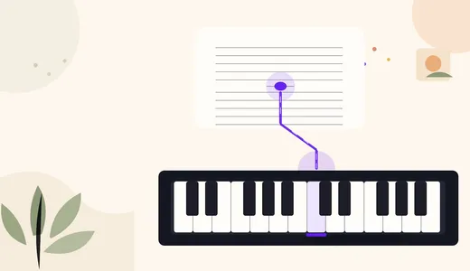 Beginner finding the middle area of a digital piano keyboard at home