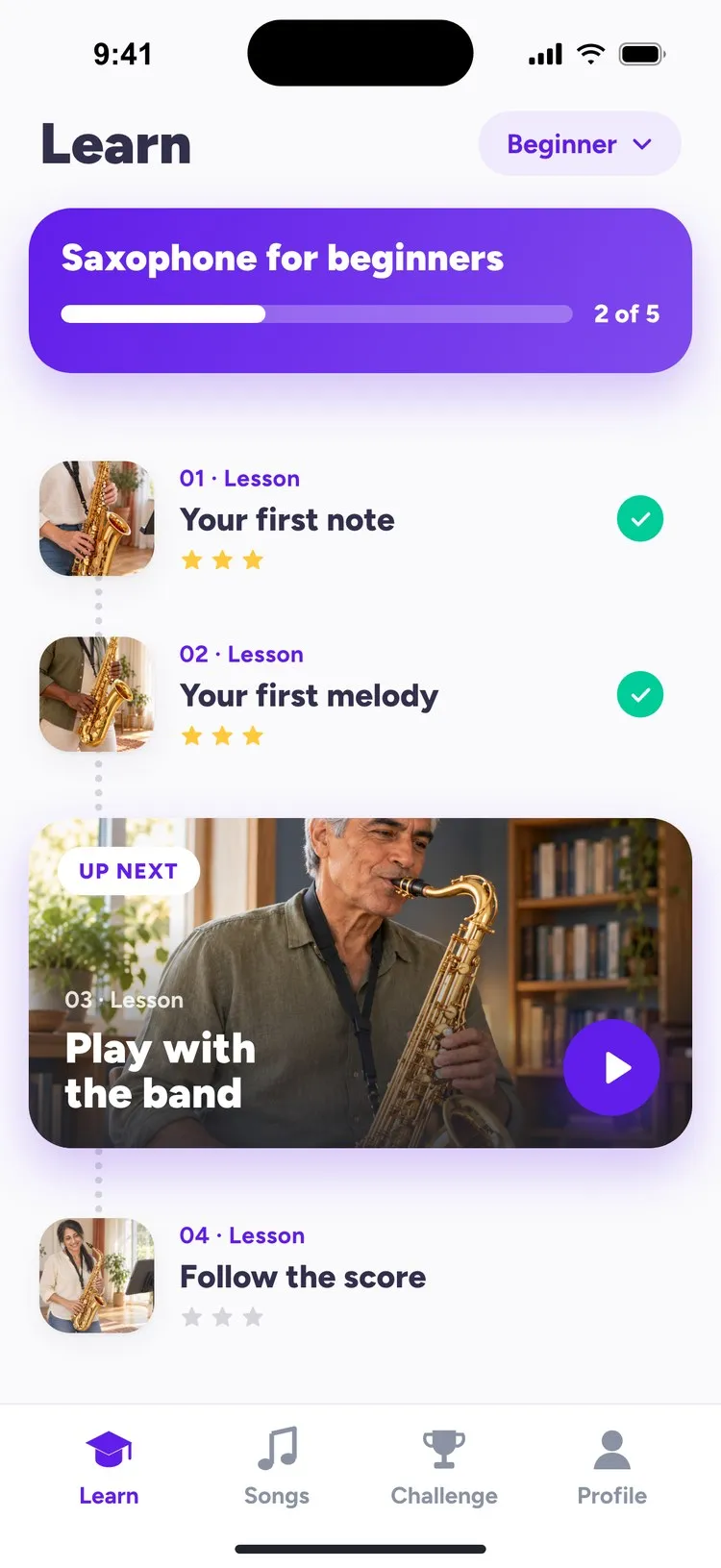 tonestroのサックスコース：はじめての音、はじめてのメロディ、バンドと一緒に演奏