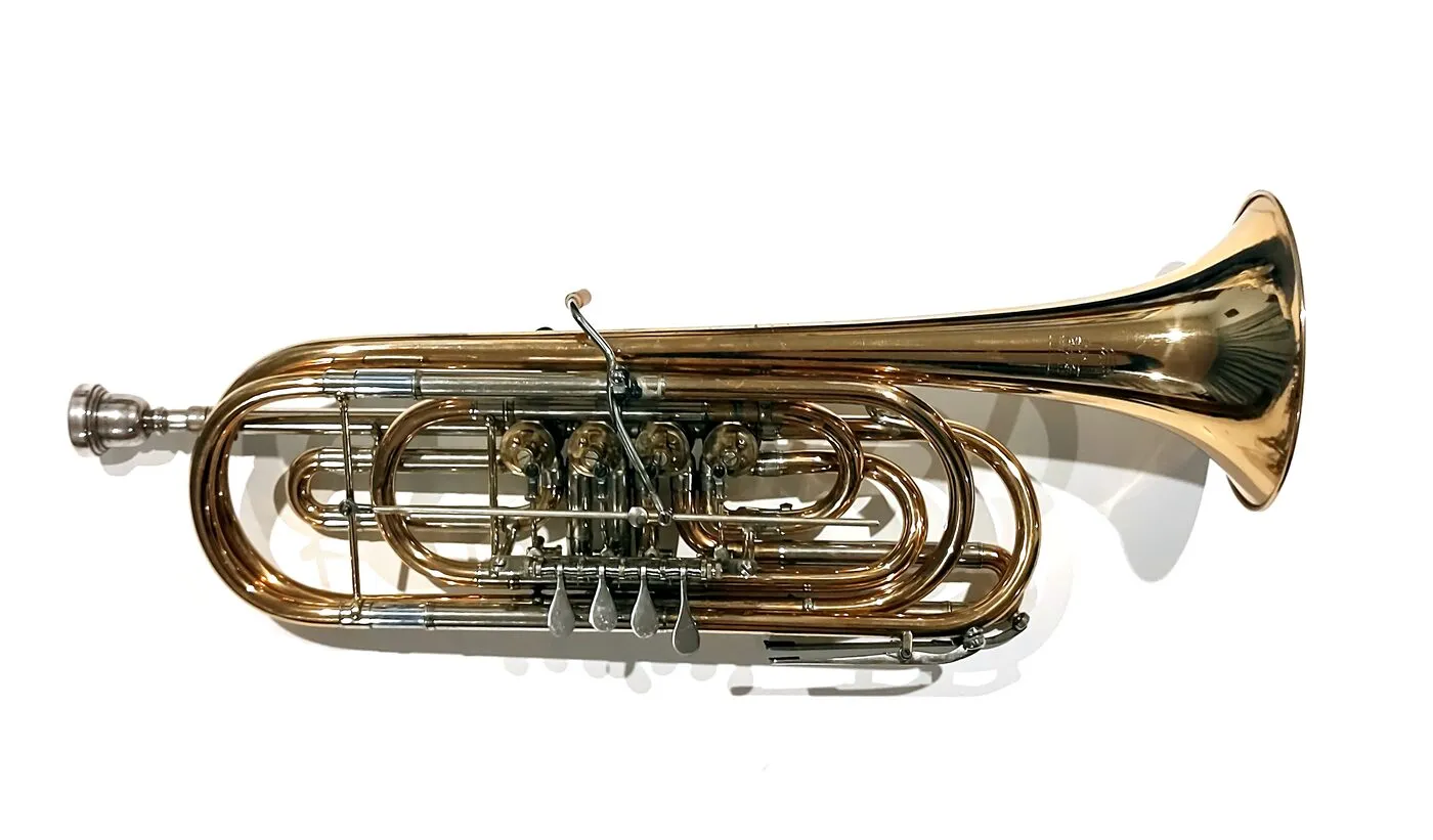 Bass trumpet in C with four rotary valves