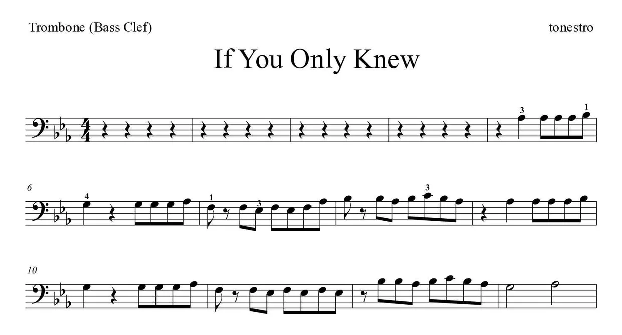 Noten von If You Only Knew für Posaune (Mittel), erste Zeilen