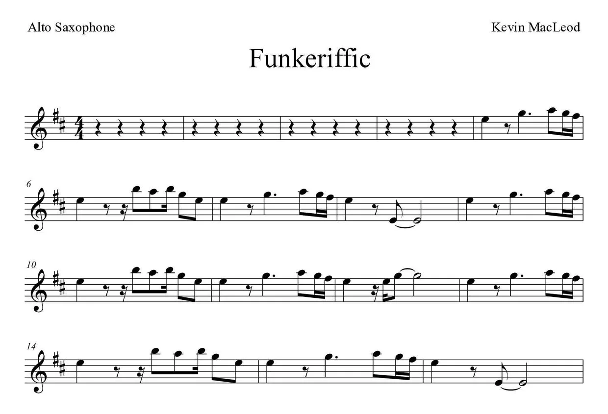 Noten von Funkeriffic für Altsaxophon (Experte), erste Zeilen