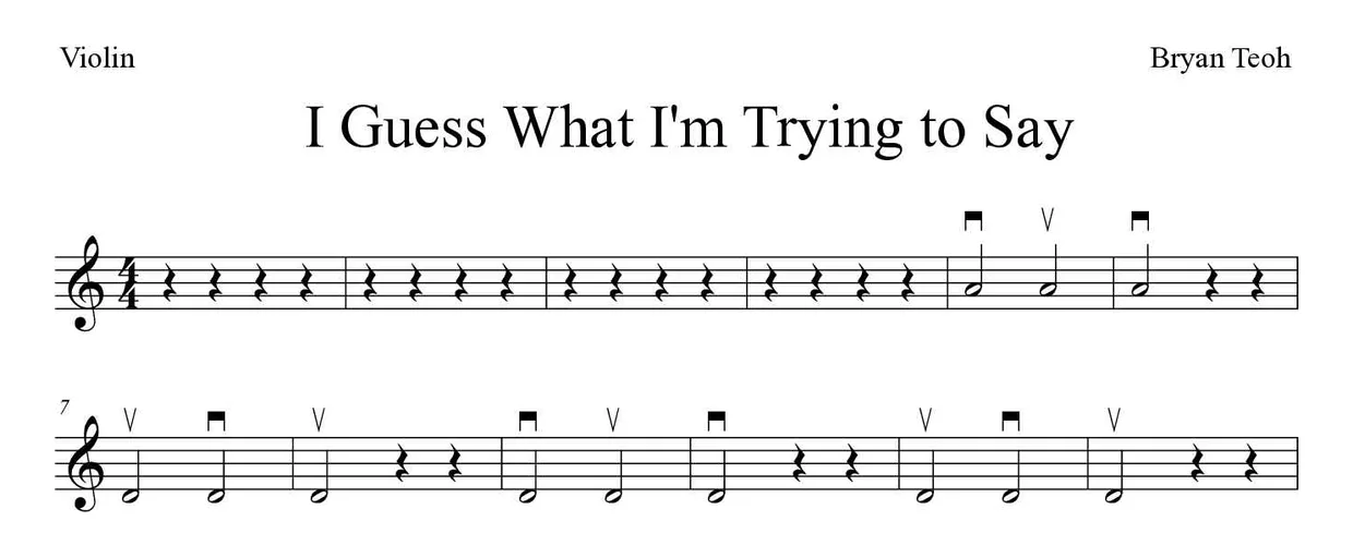 Partition de I Guess What I'm Trying to Say pour violon, premières lignes