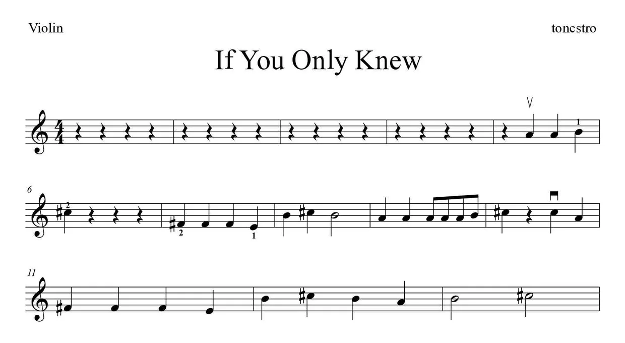 Noten von If You Only Knew für Geige (Mittel), erste Zeilen