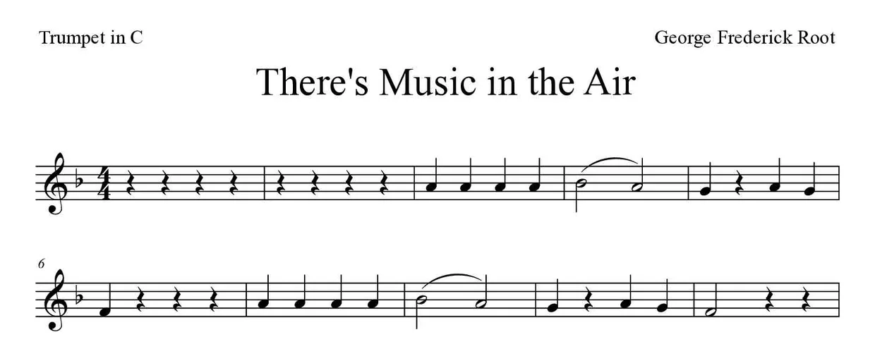Spartito di There's Music in the Air per trumpet in C, prime righe