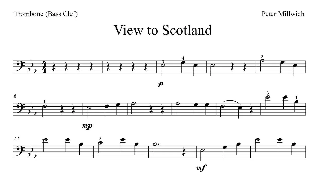 Partition de View to Scotland pour trombone, premières lignes