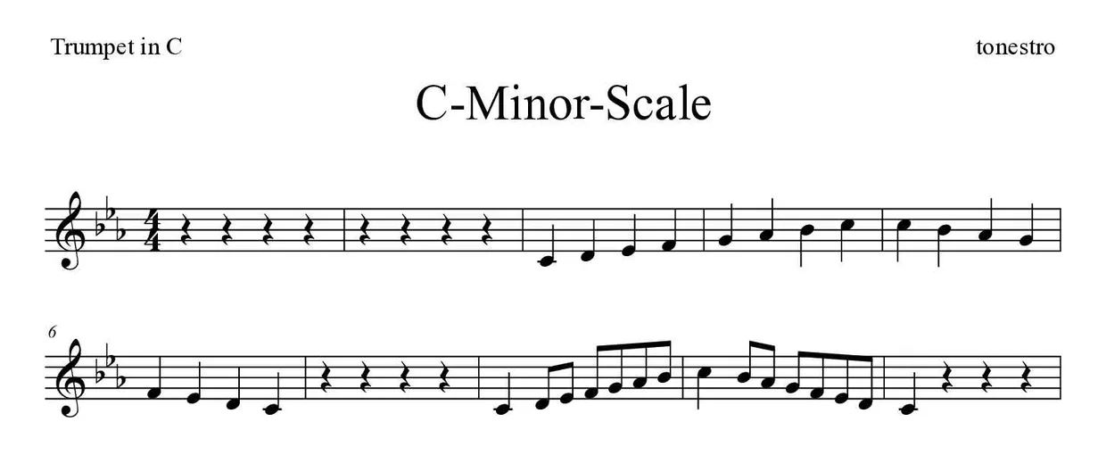 《C-Minor-Scale》C调小号乐谱前几行
