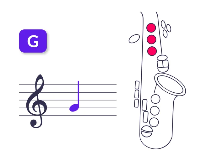 Baritonsaxophon: Griff für g'
