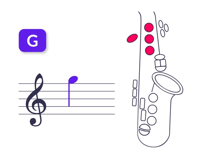 Baritonsaxophon: Griff für g''