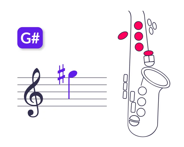 Baritonsaxophon: Griff für gis''