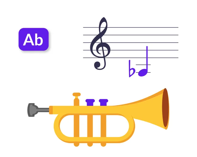 Trumpet in Bb 라♭3 운지법