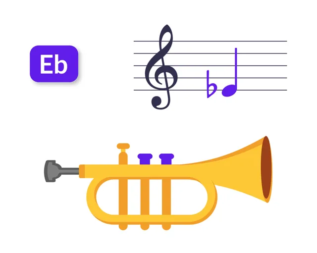 Trumpet in Bb：ミ♭4の運指