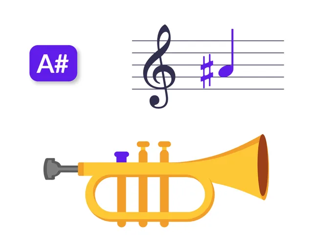 Trumpet in C：ラ#4の運指