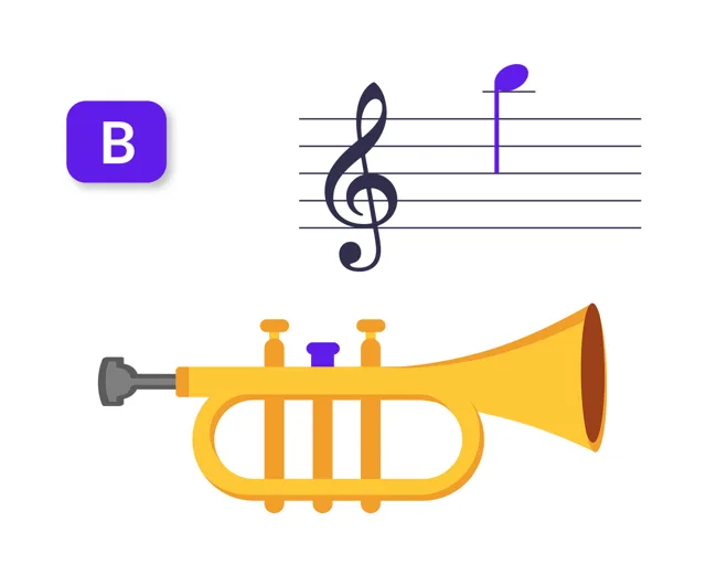 Diteggiatura di Si5 per trumpet in C