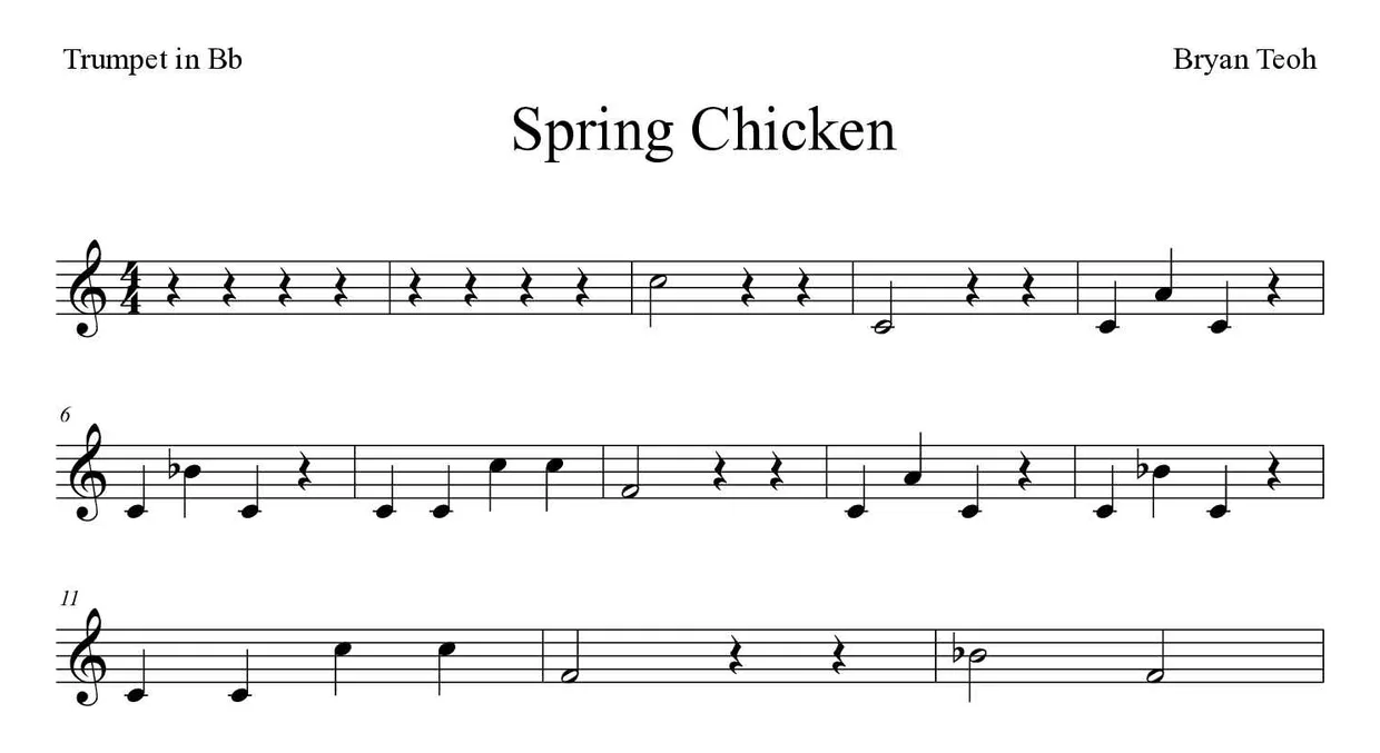 Spartito di Spring Chicken per trumpet in Bb, prime righe